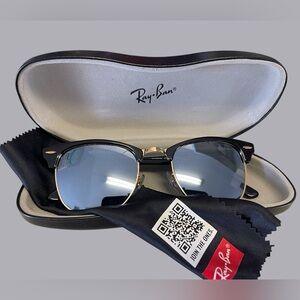 Ray-Ban RP$244 Like New Cond Unisex Sunglasses Polorized Clubmaster Black&Gold